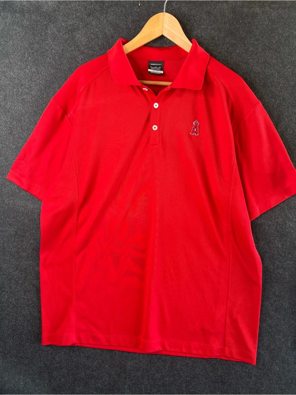 Nike Dri-Fit LA Angels Red Mens Golf Polo Shirt Size XL Performance Athletic Fit